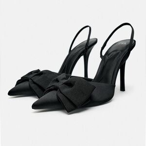 Zara Bow Trimmed Heels - size 41 (US 10.5)